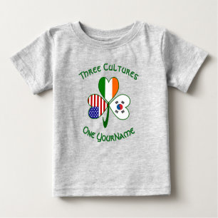 T-shirt Pour Bébé Drapeau irlandais sud-coréen Shamrock personnel
