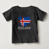 T-shirt Pour Bébé Drapeau Islande (Devant)