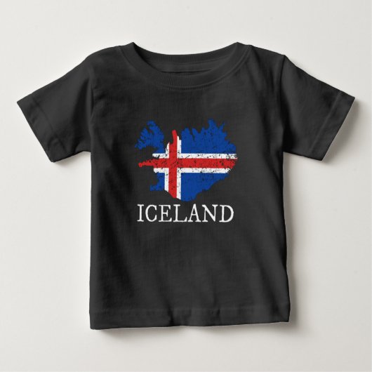 T-shirt Pour Bébé Drapeau Islande (Devant)