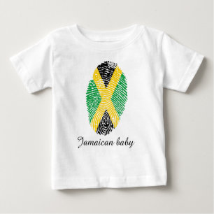 T-shirt Pour Bébé Drapeau jamaïcain d'empreinte digitale de contact
