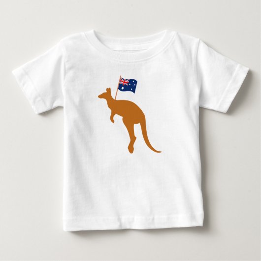 T-shirt Pour Bébé drapeau kangourou australien blanc (Devant)