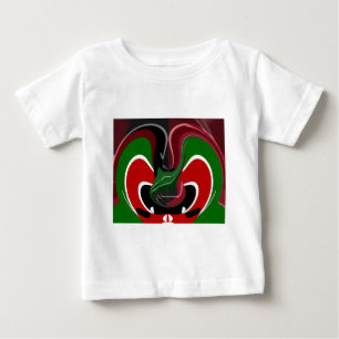 T-shirt Pour Bébé Drapeau Kényan en effervescence : un art moderne d