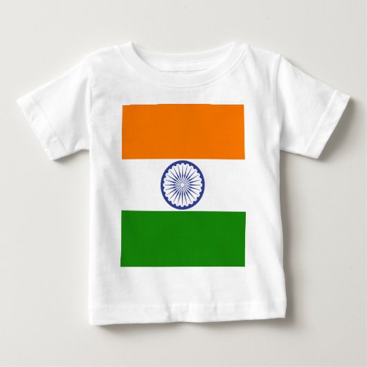 T-shirt Pour Bébé Drapeau national de l'Inde Ashoka Chakra (Devant)