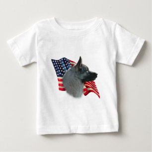 T-shirt Pour Bébé Drapeau norvégien Elkhound