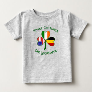 T-shirt Pour Bébé Drapeau personnalisé du trèfle américain irlandais