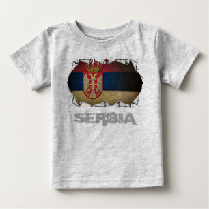T-shirt Pour Bébé drapeau serbe déchiré