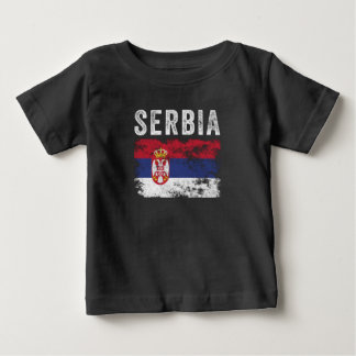 T-shirt Pour Bébé Drapeau serbe en détresse - Drapeau serbe