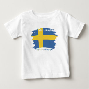T-shirt Pour Bébé Drapeau suédois