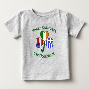 T-shirt Pour Bébé Drapeaux américains grecs Shamrocks Votre nom