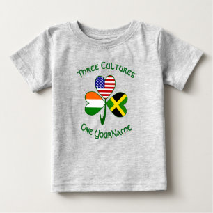 T-shirt Pour Bébé Drapeaux américains irlandais jamaïcain Shamrock V