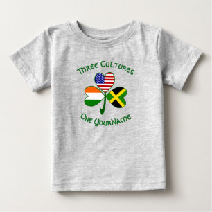 T-shirt Pour Bébé Drapeaux Américains Irlandais Jamaïcains Shamrock 