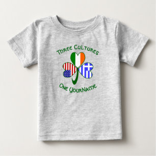 T-shirt Pour Bébé Drapeaux grecs irlandais américains Shamrock Votre