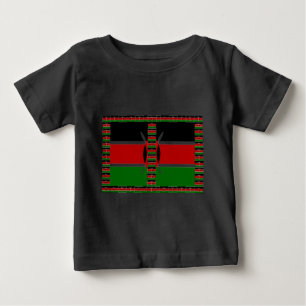 T-shirt Pour Bébé Drapeaux miniers sans fil du Kenya Frames Art
