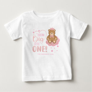 T-shirt Pour Bébé Dream Big Little One Sleepy Bear Birthday Girl