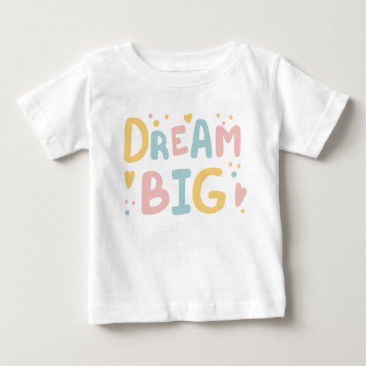 T-shirt Pour Bébé Dream Big Pastel Hearts (Devant)