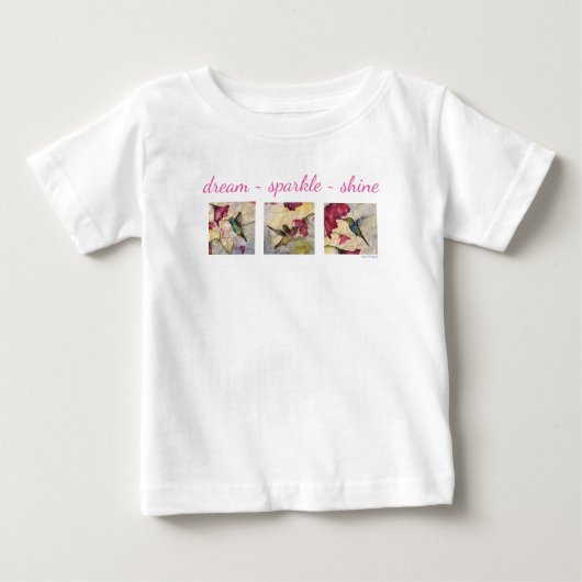 T-shirt Pour Bébé Dream Sparkle Shine Hummingbird Art Baby Tutu (Devant)