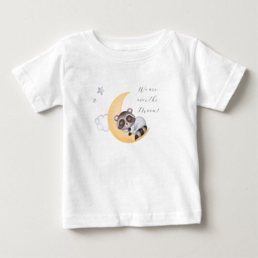 T-shirt Pour Bébé Dreamy Over the Moon Raccoon Baby shower (Devant)