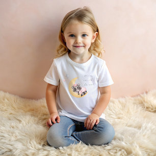 T-shirt Pour Bébé Dreamy Over the Moon Raccoon Girl Baby shower