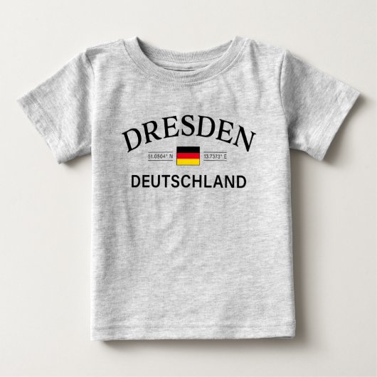 T-shirt Pour Bébé Dresden Deutschland Coordinates German (Devant)