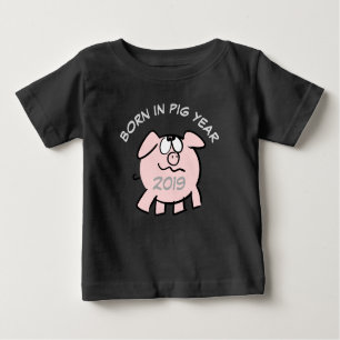 T-shirt Pour Bébé Drôle 2 dessin animé Cochon rose 2019 bébé T