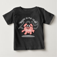 Drôle Cartoon Pink Pig 2019 Personnalisé Baby Tee