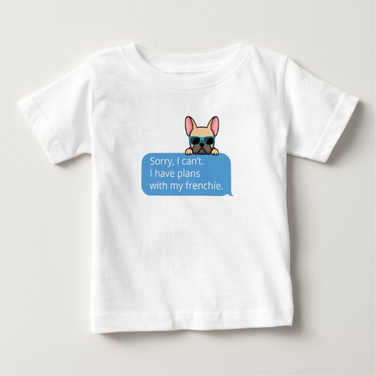T-shirt Pour Bébé Drôle Chien de taureau français (Devant)
