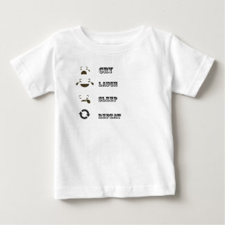 T-shirt Pour Bébé Drôle cri, rire, dormir, répéter