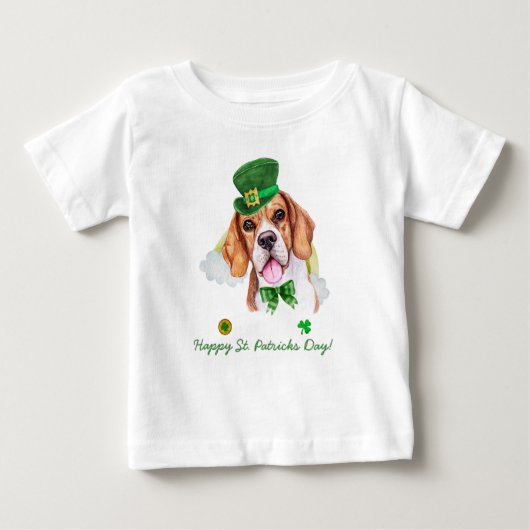 T-shirt Pour Bébé Drôle de Beagle Or St. Patricks Day (Devant)