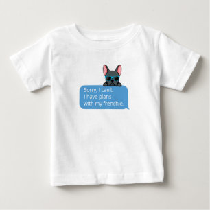 T-shirt Pour Bébé Drôle de bouledogue français bleu