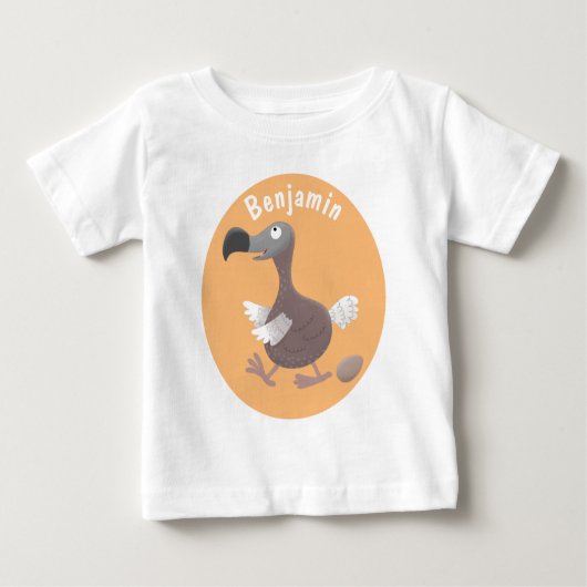 T-shirt Pour Bébé Drôle dessin animé d'oiseau de dodo (Devant)