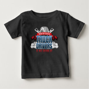 T-shirt Pour Bébé Drôle Dieu Créé Conducteurs de Camion