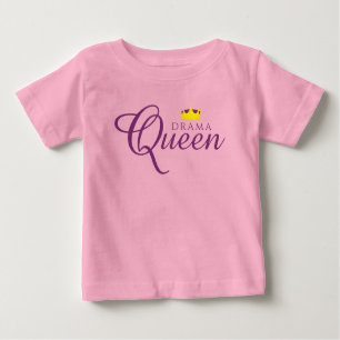T-shirt Pour Bébé Drôle Drama Queen avec Couronne Royale