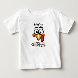 T-shirt Pour Bébé Drôle Goofy Turkey Face Dessin Personnalisé
