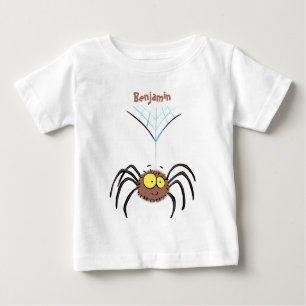 T-shirt Pour Bébé Drôle mignon dessin animé d'araignée moelleuse