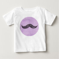 Drôle Moustache Dessin Avec Pois Violets
