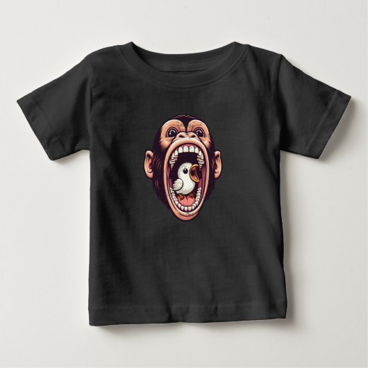 T-shirt Pour Bébé Drôle singe Bird (Devant)