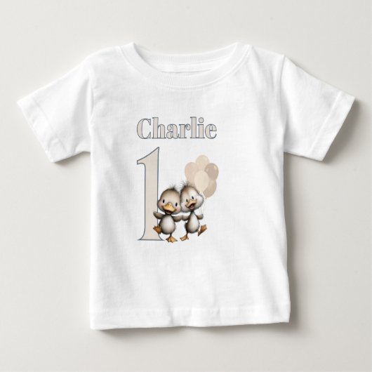 T-shirt Pour Bébé Ducklings Dancing 1st Birthday Celebrations! (Devant)