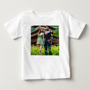 T-shirt Pour Bébé Duo de super-héros : Superman et Elle "Superman re
