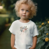 T-shirt Pour Bébé Dusky Rose Floral Whimsical Script mignon