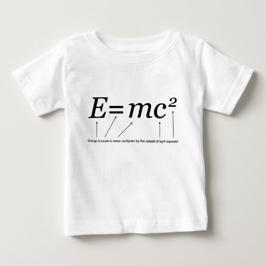 T-shirt Pour Bébé E=MC2 Théorie de la relativité d'Einstein (Devant)
