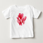 T-shirt Pour Bébé Eager Pink Hearts (Devant)