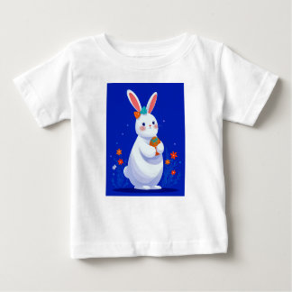 T-shirt Pour Bébé Easter Bunny with Blue Background 