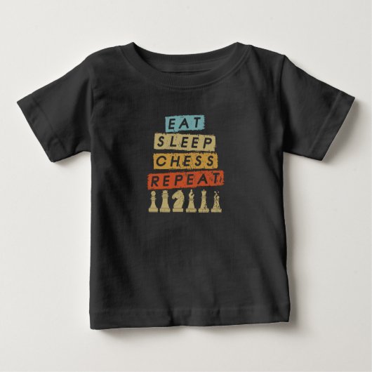 T-shirt Pour Bébé Échecs - Mangez le sommeil Échecs Répéter (Devant)