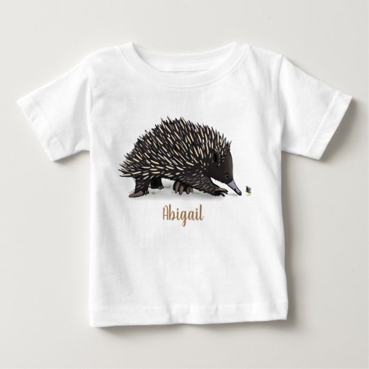 T-shirt Pour Bébé Echidna mignonne avec dessin animé d'abeille (Devant)
