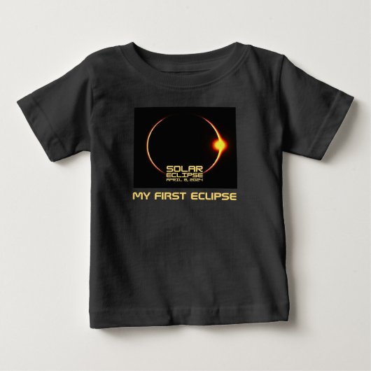 T-shirt Pour Bébé Éclipse solaire 8 avril 2024 Ma première éclipse (Devant)