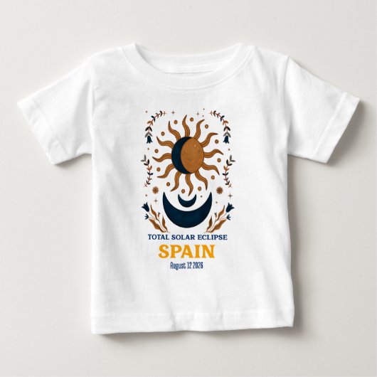 T-shirt Pour Bébé Éclipse solaire totale Espagne août 2026 (Devant)