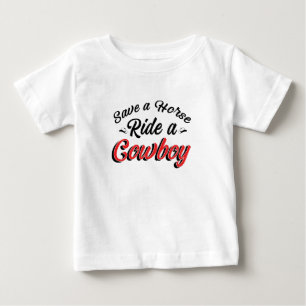 T-shirt Pour Bébé Économisez Une Promenade À Cheval Sur Un Cowboy