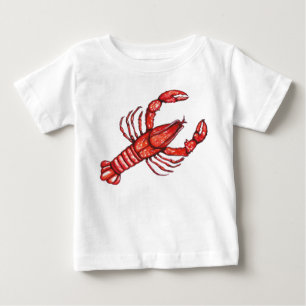T-shirt Pour Bébé Écrevisses de Cajun d'aquarelle
