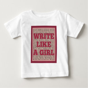 T-shirt Pour Bébé Écrire comme une jeune fille à lèvres