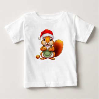 T-shirt Pour Bébé Écureuil de Noël – Création festive pour bébés